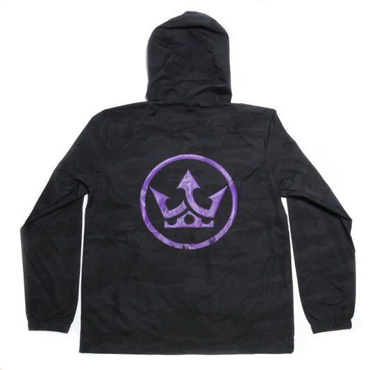 Purple Crown Logo Windbreaker (Black)