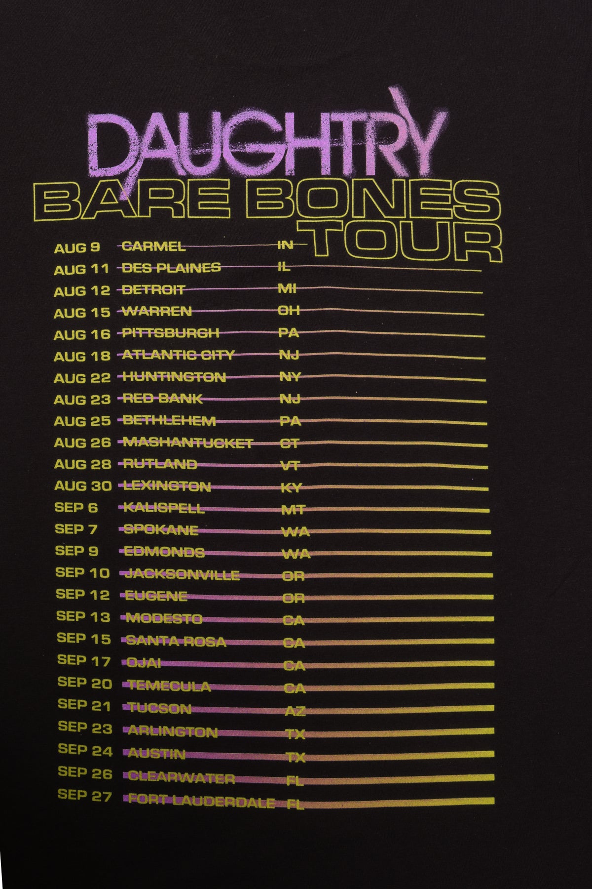 Bare Bones Tour T-Shirt (Black)