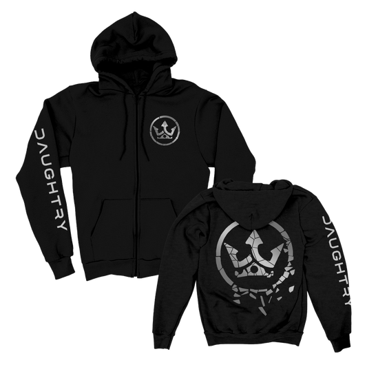 Crown Zip Up Hoodie (Black)