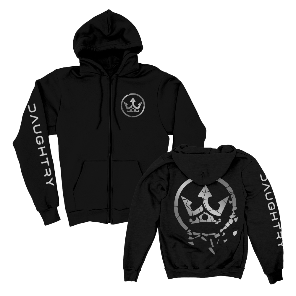 Crown Zip Up Hoodie (Black)